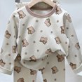 thumbnail image 5 of TOWED22 Toddler Boy Fall Outfits Set Long Sleeve Graphic Round Neck Pullover Top Thick Jogger Pants Soft Clothes 2Pcs(Coffee,18-24 M), 5 of 6