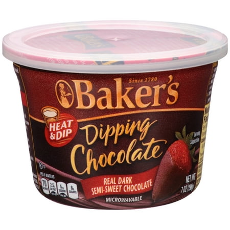 (8 Pack) Baker's Dipping Chocolate Real Dark Semi-Sweet Chocolate, 7 oz (Best Way To Dip Candy In Chocolate)
