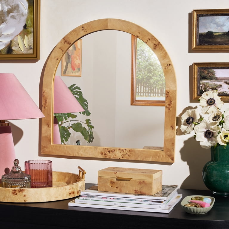 Arched Burlwood Vanity Mirror, 22" photo 2