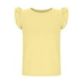thumbnail image 4 of Mgmyaa Girls Shirt Short Sleeve T-Shirt for Girls with Cute Flying Sleeves Summer Blouse Casual Ruffle Tee Tops, 4 of 7