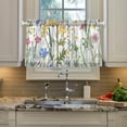 thumbnail image 5 of Wildflowers Kitchen Curtains 2 Panels UV Protected Tier Curtains, Half Window Curtains Kitchen Tiers for Guest Room Bathroom Sink Laundry Room Basement,36 x 27 Inch, 5 of 7