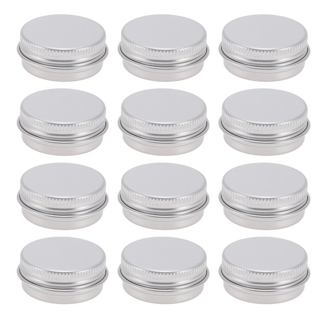 Tarro Cosmético de Viaje Portátil de 12 Piezas para Cremas Líquidas 15ml 0.51 Oz Tono Plateado