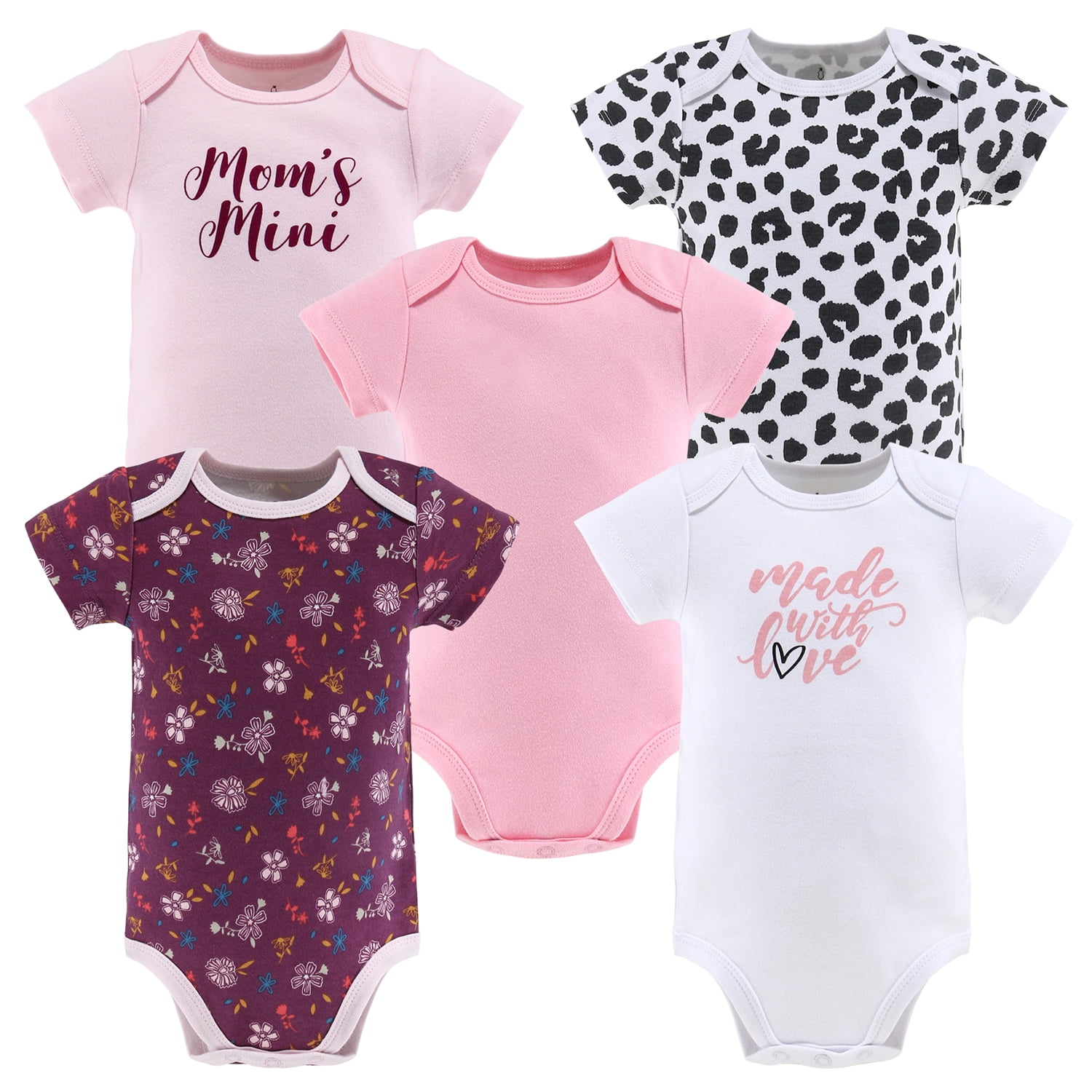Baby Girl's Pink Camouflage Assorted 2pk Short Sleeve BodySuit Set-Various Sizes 