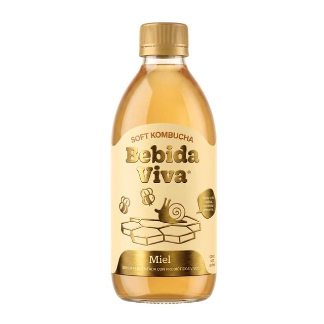 Bebida Kombucha con probióticos miel 377 ml