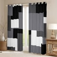 thumbnail image 2 of Erosebridal Abstract Plaid Curtains and Drapes (38Wx54L),Sqare Rectangle Blackout Curtains for Bedroom,Geometric Grid Curtains Pack of 2 (38Wx54L),Geometry Room Decorative, 2 of 6