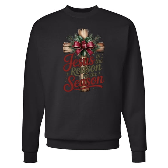 Inktastic Jesus is the Reason for the Season Christian Cross Adult Sweatshirt