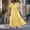 Yellow, variant on MIANHT Dresses for Women, Plus Size Dresses, Women's V-neck Loose Short Sleeve Solid Mid-Calf Dress Long Dress