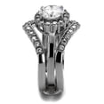 thumbnail image 4 of Luxe Jewelry Designs 3-Piece Women's Stainless Steel Wedding Ring Set with Clear CZ Stones, Size 9, 4 of 4