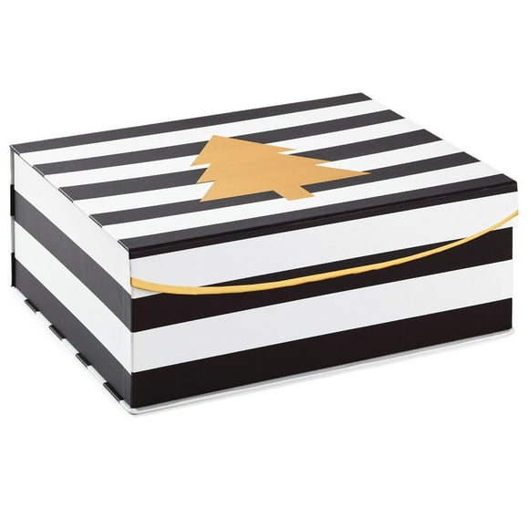 Hallmark 14" Large Holiday Gift Box (Tree on Stripes)