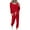 Red, variant on Ahuyic Womens 2 Pieces Sets,Womens Long Sleeve Round Neck Top and Pants Set Solid wear Yoga Out