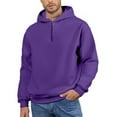 thumbnail image 2 of Resicozy Men's Quarter Zip Hoodies Zip Up Solid Color Hoodie Long Sleeve Drop Shoulder Sweatshirt Casual Pullover Purple XL, 2 of 7