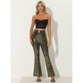 thumbnail image 4 of Unique Bargains Women's Sparkle Bell Bottoms Stretch Shiny Flare Sequin Pants XL Gold, 4 of 6
