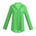 thumbnail image 3 of Mohiass Womens Button Down Shirts Long Sleeve Dressy Casual Blouses Button Up Collared Shirts Tops for Women Green L, 3 of 7