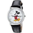 thumbnail image 2 of Reloj analógico-cuarzo Mickey Mouse Disney para hombre con correa de cuero sintético negro, 2 of 2
