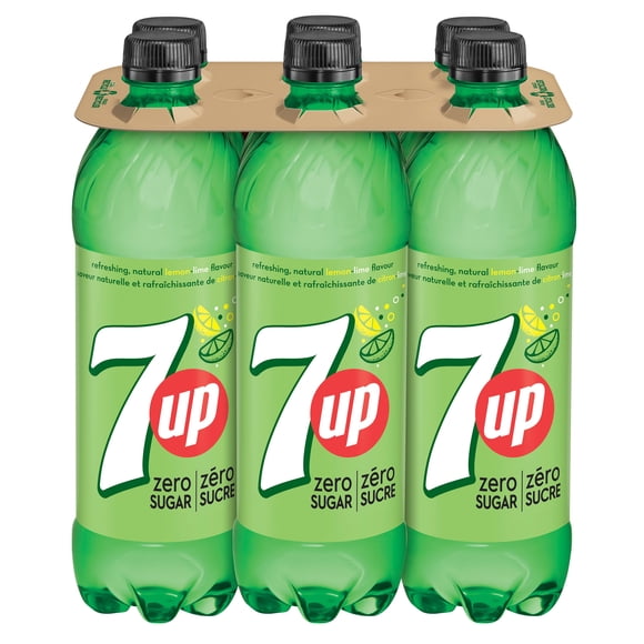 7UP Zero Lemon Lime Soft Drink 6 x710 mL, Bottles