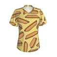 thumbnail image 5 of Zufioo Hot Dogs Print Women's Classic V-neck T-shirt, V-neck Short-sleeved Tops Home Wear, Suitable for Daily Life, Work, Outdoors-Medium, 5 of 8