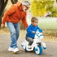 thumbnail image 2 of Costway 12V Kids Ride on Unicorn Toy with Training Wheels Music One-button Start Horse Toy Blue, 2 of 10