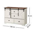 thumbnail image 2 of Ilios Innova | Mueble Organizador con 4 Cajones y 2 Puertas Corredizas, Comoda Cajonera Rústica, Estructura en MDF y Acero, Almacenaje Versátil para Sala, Recámara o Pasillo., 2 of 9