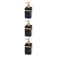 thumbnail image 2 of Ruiboury Distributeur de Savon en Résine Réutilisable pour Table Cuisine Douche Shampoing Salle de Bain Noir Or 500ml 3Ensemble, 2 of 6
