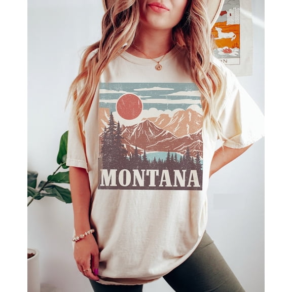 Montana Tee, Tee, Western Shirt, Vintage Inspired Tee, Boho Wanderlust TShirt, Adventure Awaits Nature Lover Gifts