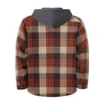 thumbnail image 3 of Tqyyweavej Mens Flannel Hoodie Shirts Lightweight Button Down Plaid Hoodies Drawstring Hooded Long Sleeve Jackets for Men with Pockets, 3 of 7