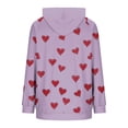 thumbnail image 5 of Enjoytime Womens Hoodies Hearts Printed Long Sleeve Casual Sweatshirt Fall Winter Fashion Trendy Pullover Sweatshirts Purple S, 5 of 6