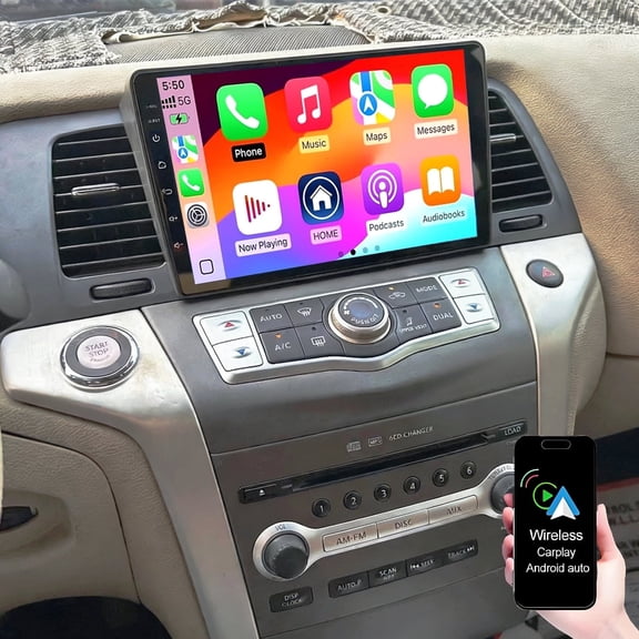 Gsuatey Android 13 4GB 64GB Car Stereo Radio for Nissan Murano Z51 2008-2014 with Carplay Android Auto Video Player Support GPS Navi WiFi HiFi SWC