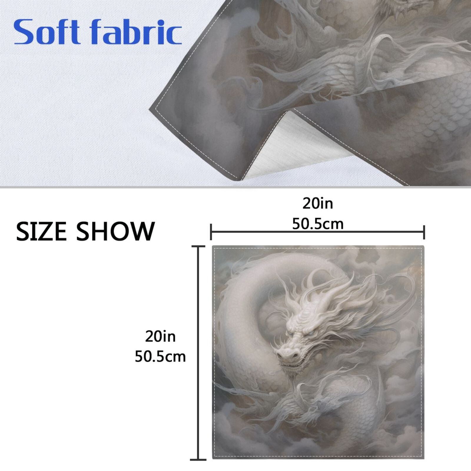 JSTEL Chinese Dragon Cloth Napkins Set of 6, 20x20 Inch Washable and Reusable Napkin for Decoupage Dinner Party Everyday Use
