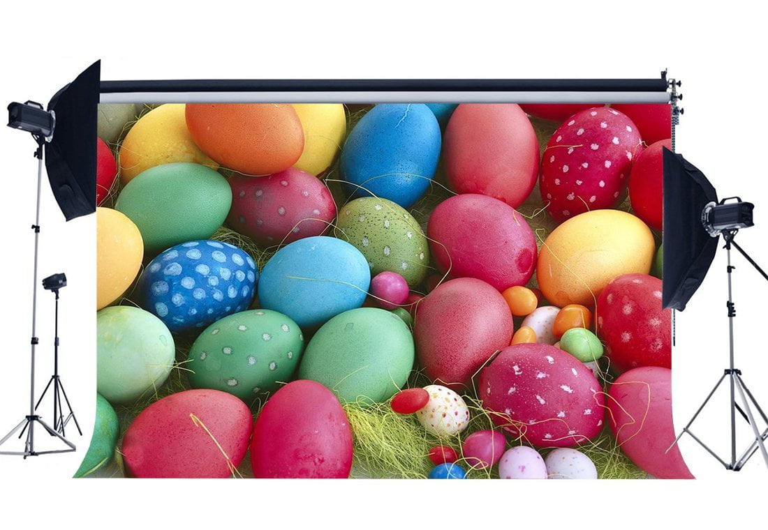 Mohome Polyster 7x5ft Easter Backdrop Colorful Eggs Candy Green Straw Abstract Wallpaper Spring Frohe Ostern Photography Background Baby Kids Happy Birthday Party Decoration Photo Studio Props Walmart Com Walmart Com