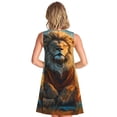 thumbnail image 2 of Bixox Robe Sans Manches à Imprimé Lion Méditant Prairie pour Femmes avec Poches, Robe Débardeur Décontractée Longueur Genou pour l'Été-grand, 2 of 7