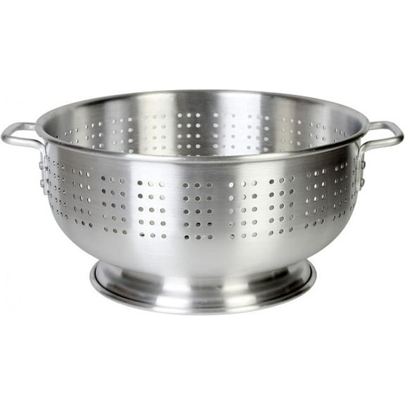 TrueCraftware- 8 Quart Heavy Duty Colander with Handles and Stable Base Aluminum- Pasta Spaghetti Berry Fruit Vegetable Kitchen Food Strainer Basket