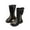 Black, variant on Girls Mid Calf Riding Boots Cute Pearl Bow Shoes Kids Girl Side Zipper Boot Low Heels Knee-High Boots PU Leather School Shoes Comfortable Combat Booties Non-Slip Breathable Winter Boot