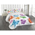 thumbnail image 3 of Ambesonne Butterfly Quilted Bedspread Set 3 Pcs, Colorful Ornate Wings, King Size, Multicolor, 3 of 5