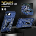 thumbnail image 3 of Dteck Case for iPhone 16e / iPhone 17e,Shockproof Rugged Case with Slide Camera Cover Rotated Ring Kickstand Military-Grade TPU+PC Back Phone Case for iPhone 16e/17e,Navyblue, 3 of 7