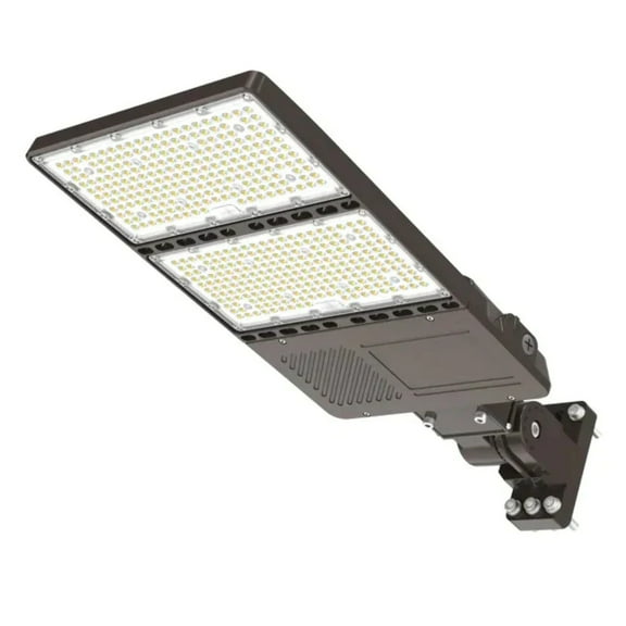 320W LED Shoebox Pole Light with Photocell, 5000K Daylight, Ideal for Commercial Parking Lot Lights, Outdoor Lighting, 120V Universal Mount