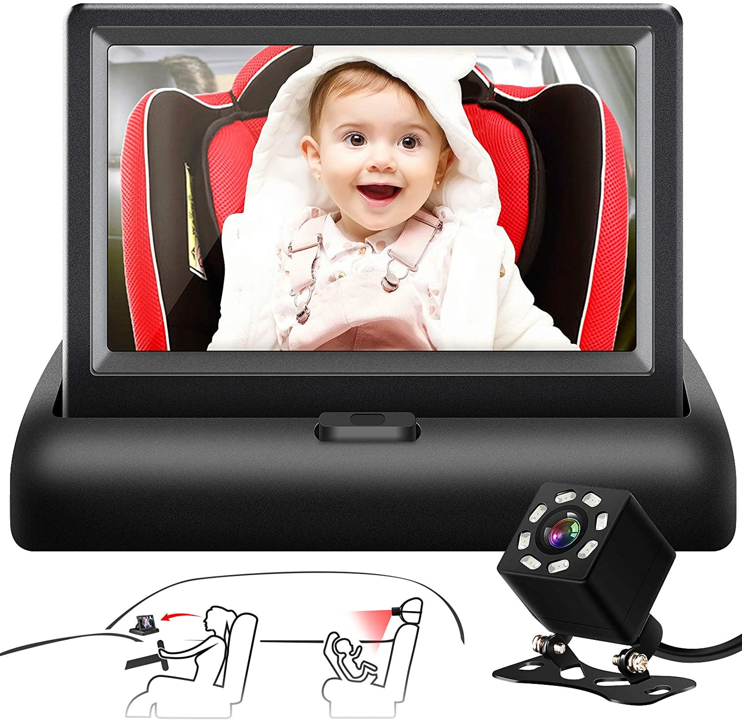 2 Site Car Baby Back Seat Rear View Mirror for Infants Child Toddler Safety VP0 