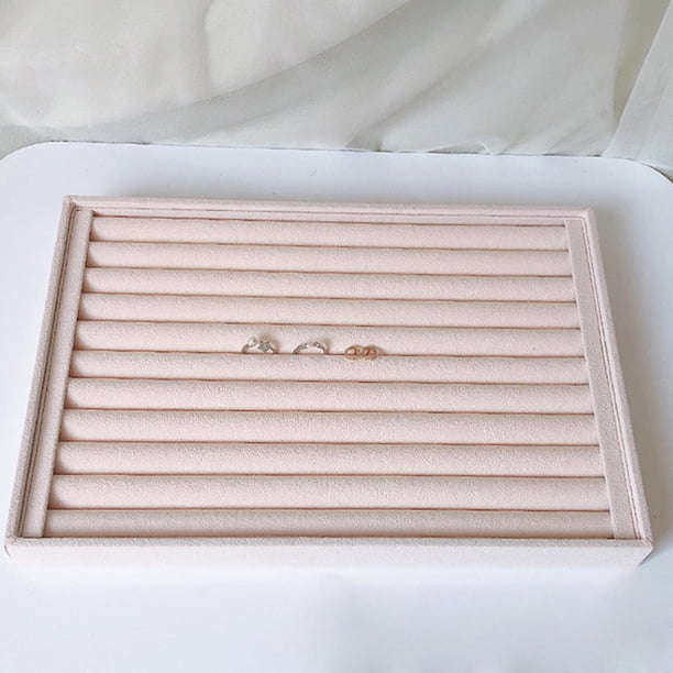 Organizador de Bandejas de Joyería Yinane de Terciopelo Beige, Exhibición Y Almacenamiento, Caja de Pendientes de Fieltro, Soporte de Anillo de Terciopelo, Estilo 05