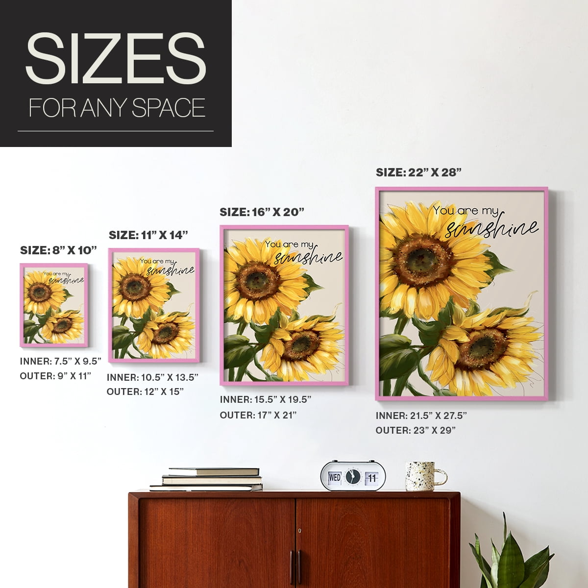 You Are My Sunshine Framed Print - Solid Wood in Single Picture Frame Solid Wood 2 Framed Print