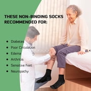 AMITOFO Socks for Diabetic-Friendly Comfort, 5 Pairs Non-Binding Bamboo Viscose Socks with Smooth Seamless Design, Moisture-Wicking Soft Breathable Socks for Sensitive Feet, Multicolor, Size 11-13
