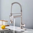 thumbnail image 3 of Touch On Single Handle Kitchen Faucet with Pull Down Sprayer 2 Function Stainless Steel Spring Neck Brushed Nickel for Residential Commercial RV Bar Single Hole Installation, 3 of 7