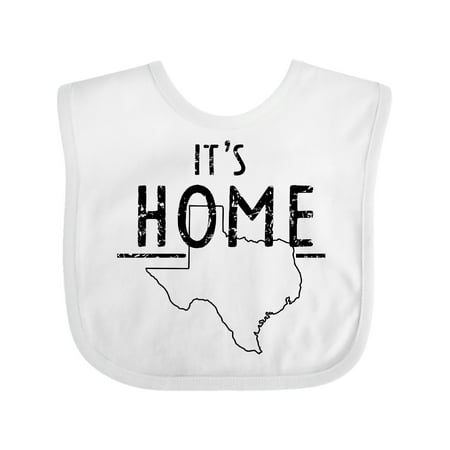 

Inktastic Its Home- State of Texas Outline Distressed Text Gift Baby Boy or Baby Girl Bib