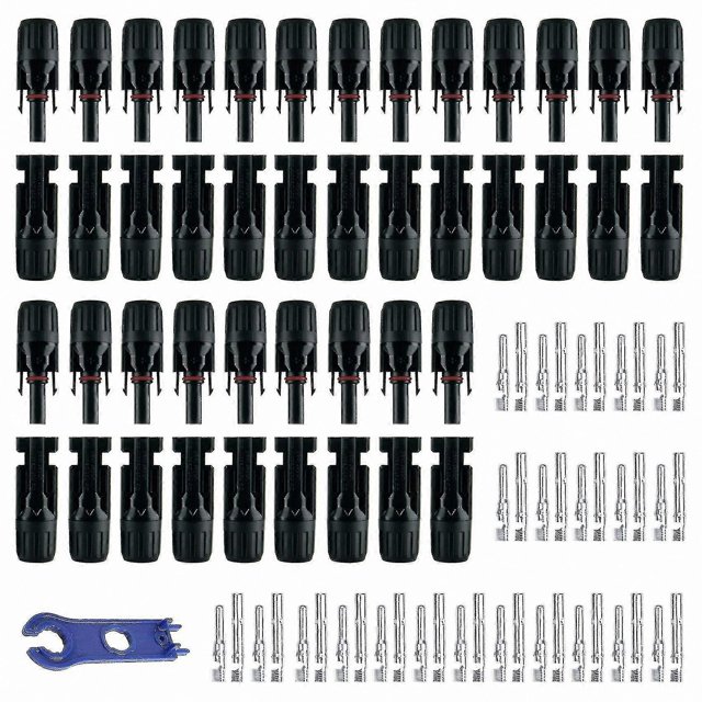 44Pcs Solar Panel Connectors 1000V 30A IP67 Waterproof with Spanners for PV Systems