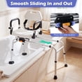 thumbnail image 4 of Gymax Sliding Shower Chair w/ Backrest Swivel Seat 5-Level Adjustable Height, 4 of 10