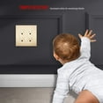 thumbnail image 3 of ENERLITES Elite Series Screwless Decorator Wall Plate Child Safe Outlet Cover, Gloss Finish, Size 2-Gang 4.68" H x 4.73" L, Unbreakable Polycarbonate Thermoplastic, SI8832-BGD, Brushed Gold, 3 of 5