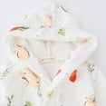 thumbnail image 4 of Boys Girls Kids Robe Hooded Bathrobe Boys Girls Soft Plush Flannel Pajamas with Belt Unisex Solid Color 2-12T Toddler Winter Clothes for Kids,White,Size 7-9T, 4 of 7