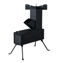 REKHH Camping Rocket Stove for Outdoor Cooking, Portable & Foldable Wood Burning Stove with Fire Pocker Emergency Equipment Stove for Camping, Hunting, Fishing