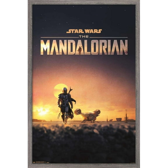 Star Wars: The Mandalorian - D23 One Sheet Wall Poster, 22.375" x 34", Framed