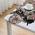 thumbnail image 4 of WERPE Square Fitted Table Cloths Butterfly Graphic Funny Vintage Summer Casual Graphic Print white, 4 of 7