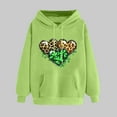 thumbnail image 2 of VBTAPA St. Patrick's Day Sweatshirt for Women Cute Gnome Print Long Sleeve Drawstring Hooded Sweatshirt Irish Lucky Clover Print Pullover Tops Deals of the Day Green S, 2 of 6