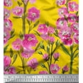 thumbnail image 3 of oneOone Polyester Lycra Fabric Leaves & Pink Floral Panel Decor Fabric Printed BTY 56 Inch Wide, 3 of 3